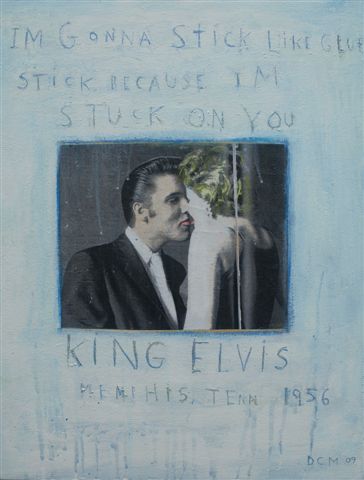 David McGough painting Elvis, Stuck on You